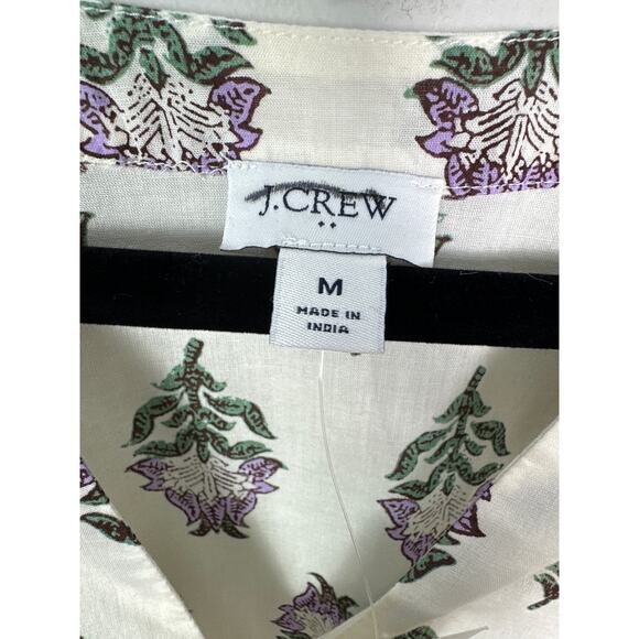 J.Crew NWT Women’s Spring 2025 Splitneck Floral Printed Popover Blouse size M - Picture 3 of 8